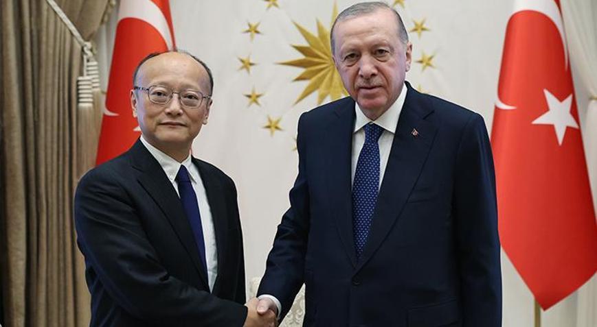 Cumhurbaşkanı Erdoğan, Asya Kalkınma Bankası Başkanı Masato Kanda’yı kabul etti