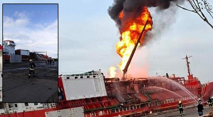 Ukraynadaki limanda isabet alan Türk bayraklı gemideki yangın söndürüldü