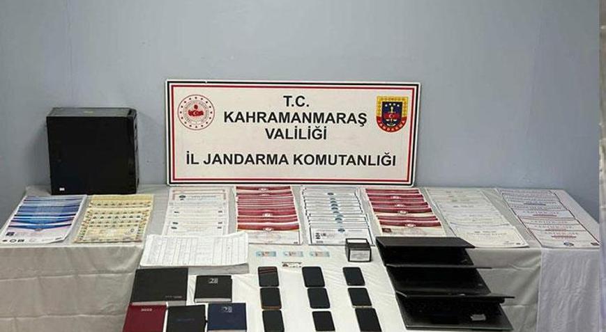 Kahramanmaraş’ta sahte belge çetesine operasyon: 366 evrak ele geçirildi