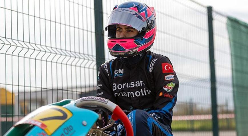 Karting pilotu milli sporcu Ayşe Çebi yarışa damga vurdu