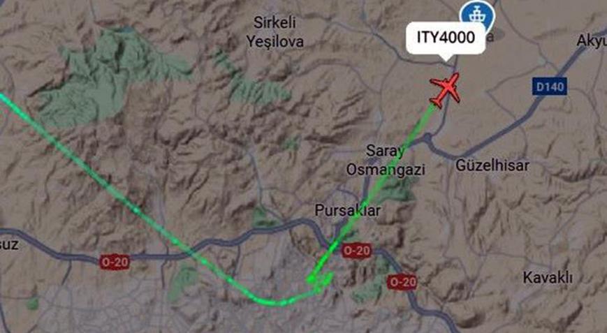 Ankaraya inmek için havalandı Radarda en çok takip edilen uçuş oldu