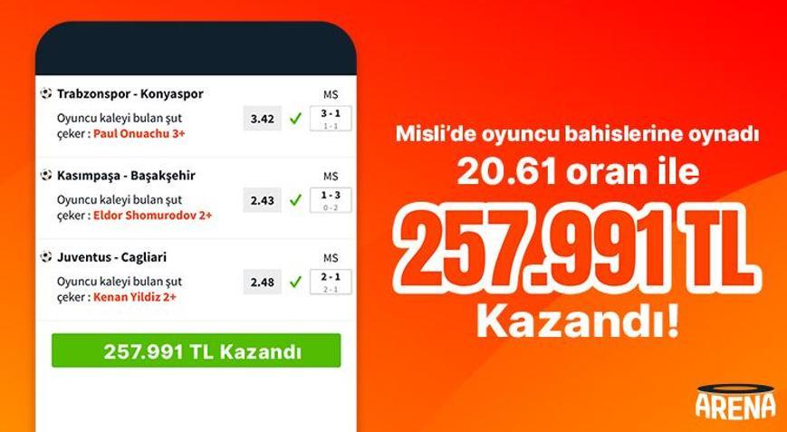 Misli’de oyuncu bahislerine oynadı 20.61 oran ile 257.991 TL kazandı…