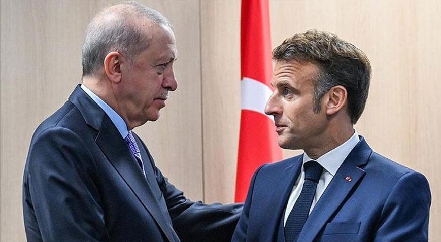 Son dakika... Cumhurbaşkanı Erdoğan, Macron ile görüştü