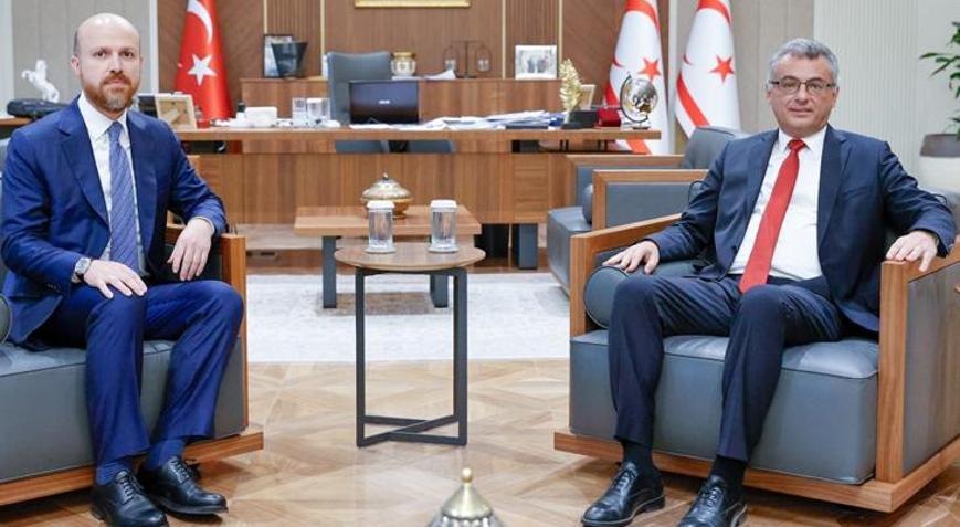 KKTC Cumhurbaşkanı Erhürman, İBTAV Mütevelli Heyeti Üyesi Bilal Erdoğanı kabul etti