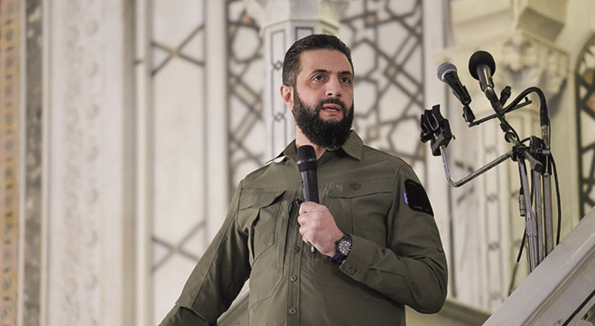 Suriye Cumhurbaşkanı Şara, devrimin yıl dönümünde Emevi Camisinden kardeşlik mesajı verdi