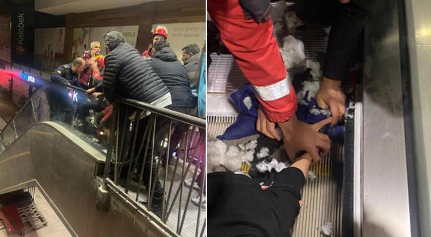 AVMde korkunç olay 5 yaşındaki çocuğun eli yürüyen merdivene sıkıştı