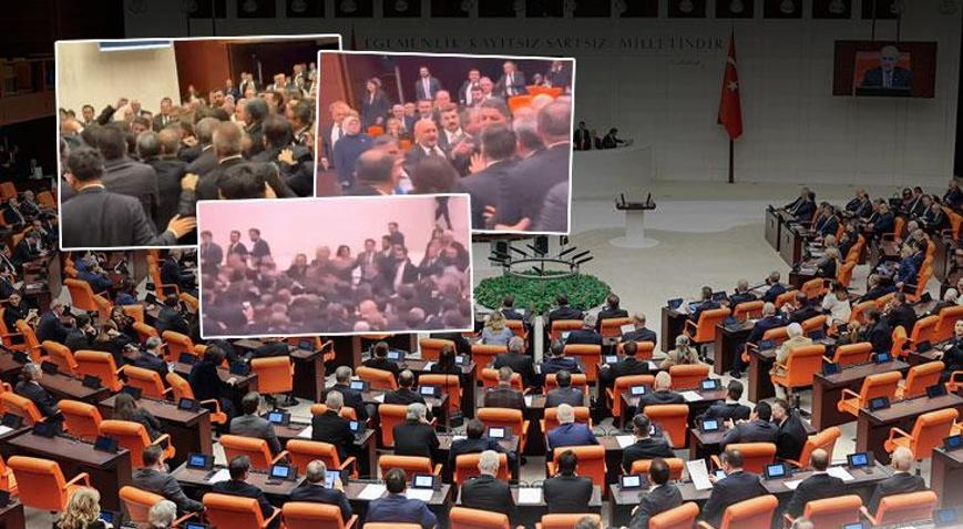 Mecliste yumruk yumruğa kavga