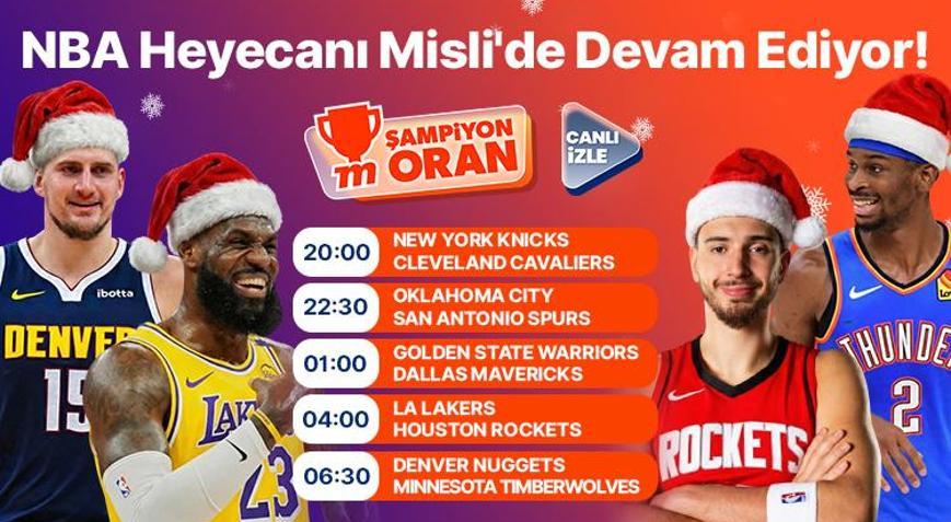 NBA’de bu akşam 5 maç oynanacak Maçların heyecanı canlı yayın, canlı sohbet ve Şampiyon Oranlar ile Mislide