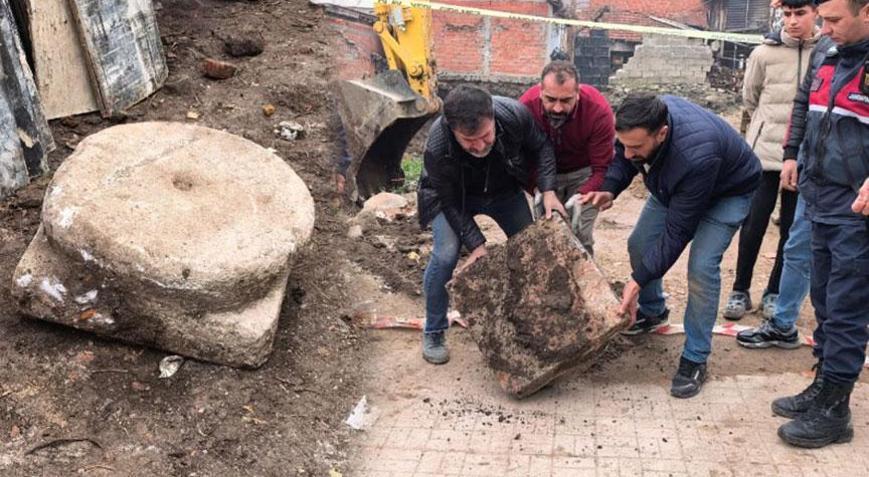 İnşaat kazısında kepçenin uçuna takıldı Şok keşif ortaya çıktı