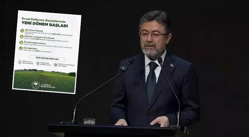 Bakan Yumaklı duyurdu Yeni dönemin başladı Hibe oranları artırıldı