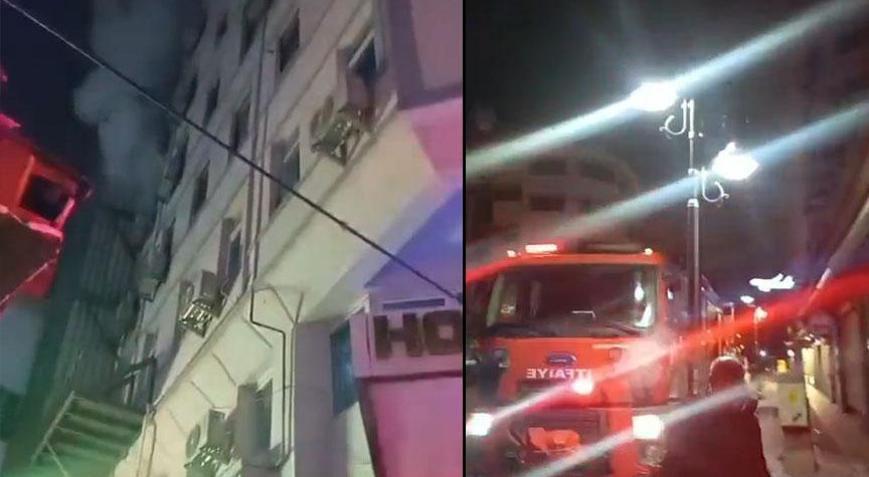 Otelde yangın dehşeti 10 kişi dumandan etkilendi