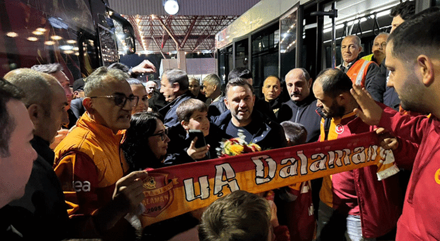 Galatasaraya Fethiye maçı öncesi taraftarlardan sıcak karşılama