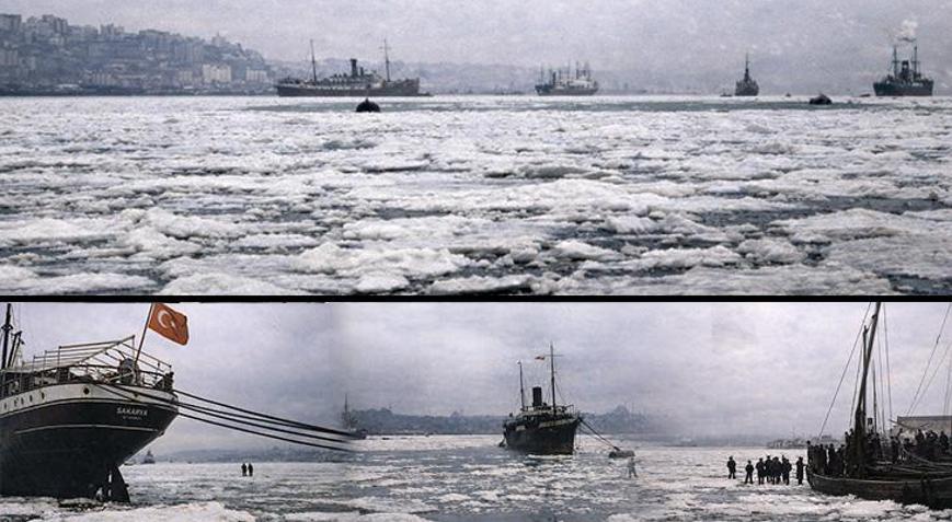 Boğazı buz üstünden yürüyerek geçmişler 120 yılda 2 kez geldi: Sibirya kışı masum kalır