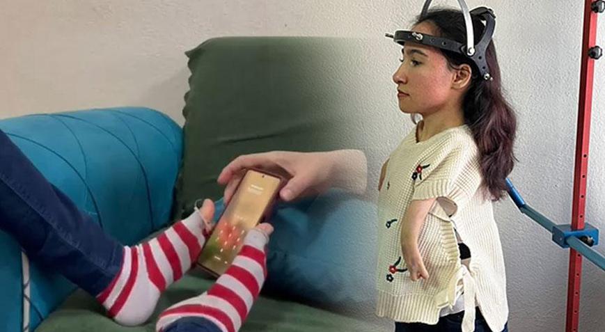 Eller yok, umut var: Kader hayata ayaklarıyla tutunuyor: Her şeyi kendi çabalarıyla yaptı