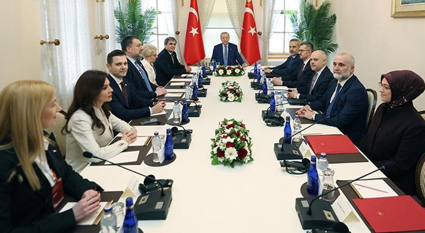 Cumhurbaşkanı Erdoğan, Balkan Barış Platformu temsilcisi ülkelerin bakanlarını kabul etti