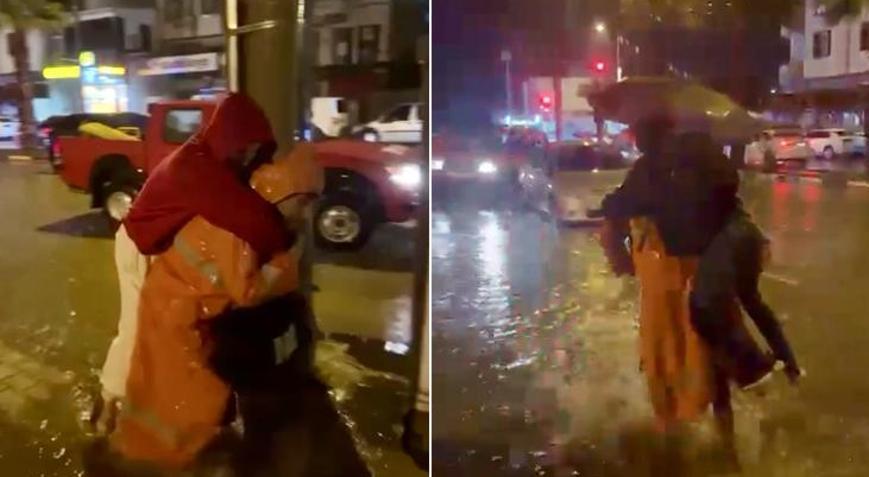 Osmaniye’de sağanak ve fırtına; ekipler mahsur kalanları sırtında taşıdı