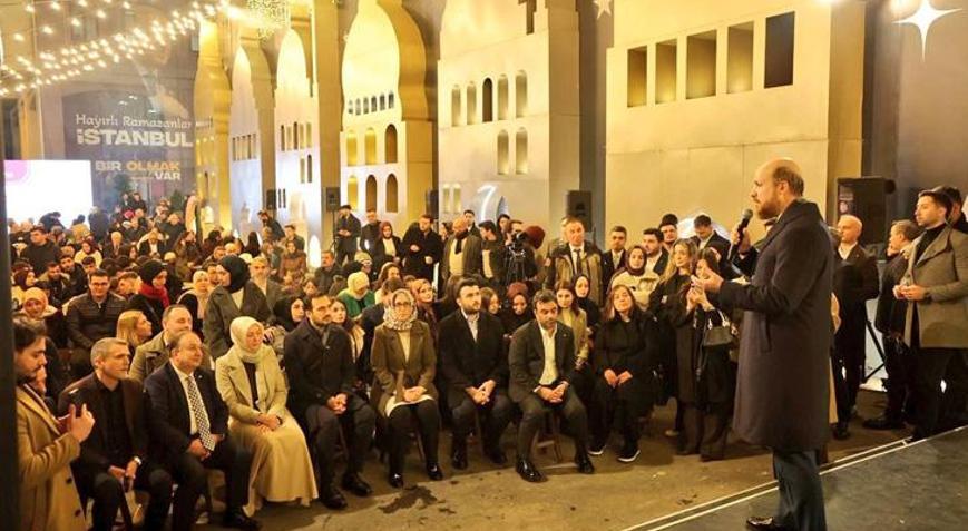 Bilal Erdoğan, AK Parti İstanbul İl Başkanlığı önünde kurulan ramazan etkinlik alanını ziyaret etti