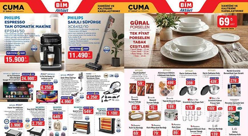 ÜRÜNLER SATIŞTA BİM AKTÜEL KATALOĞU | BİM 27 Şubat aktüel kataloğunda bu hafta hangi ürünler satışta Kahve Makinesi, Tost Makinesi, Isıtıcı, Karnıyarık Tencere...