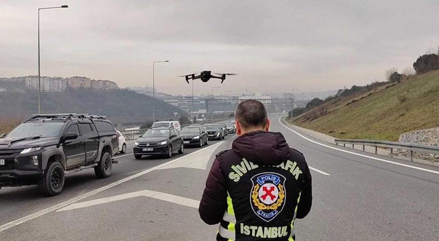 Trafikte ‘kaynak’ yapanlara havadan takip Taralı alanı ihlal edenlere ceza yağdı