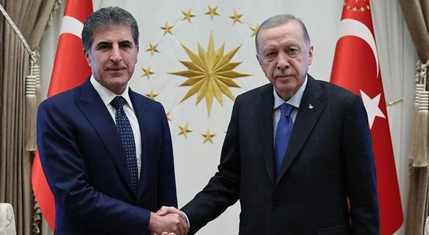 Cumhurbaşkanı Erdoğan IKBY Başkanı Neçirvan Barzani ile görüştü