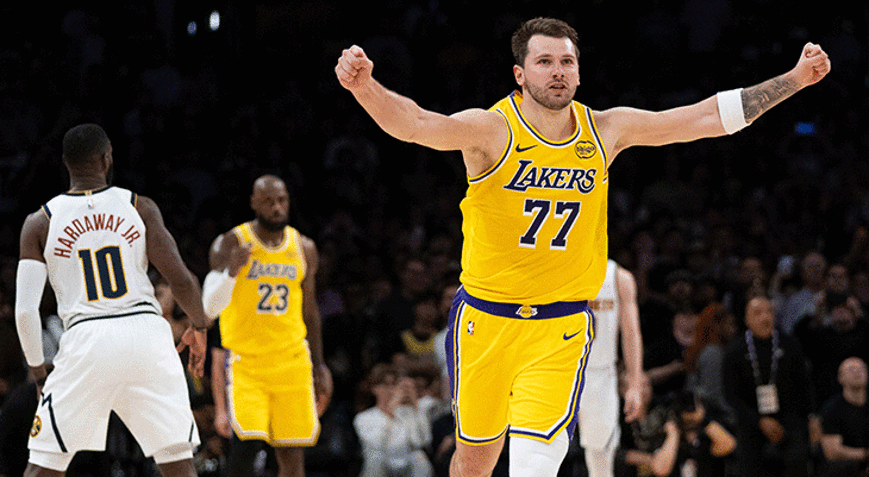 NBAde Lakers, Doncicin son saniye basketiyle Denverı devirdi