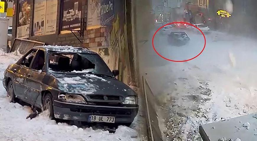 7 katlı binanın çatısından düştü Otomobili gören gözlerine inanmadı