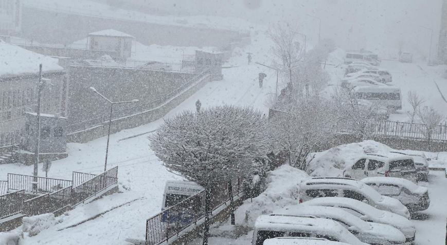 Yüksekovada kar yağışı etkili oldu