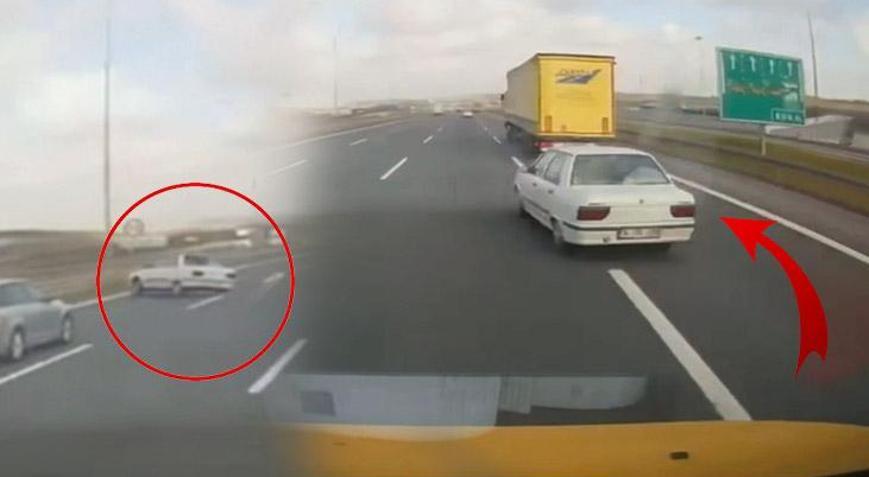 Arnavutköy’de makas faciası kamerada Kontrolden çıkıp bariyere çarptı