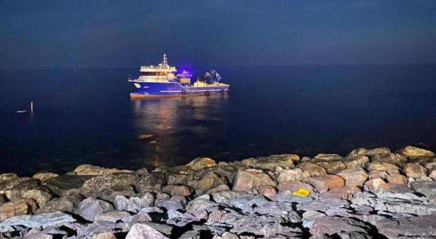 Karaya oturan balıkçı teknesinin kaptanı tahliye edildi