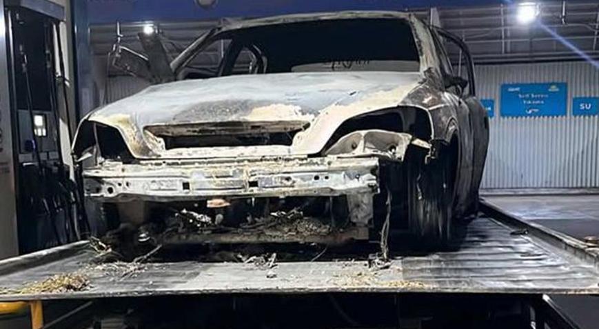 Sakaryada yanan otomobilde insan kemikleri bulundu