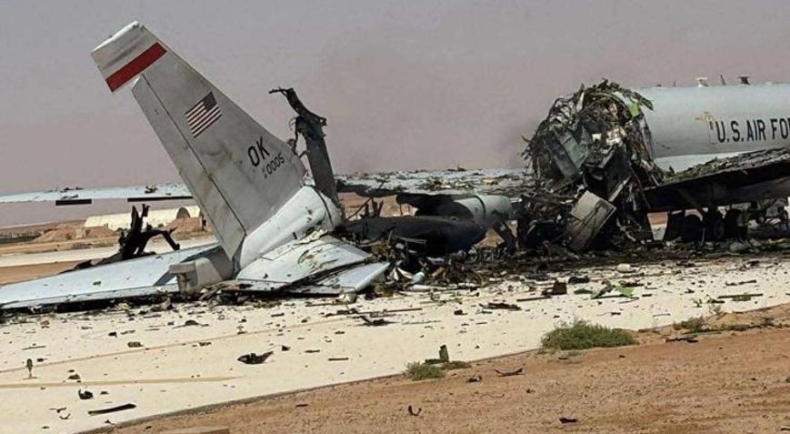 E-3 Sentry hurdaya döndü 10 ABD askeri yaralanmıştı; İranın vurduğu ABD uçağının görüntüleri yayınlandı