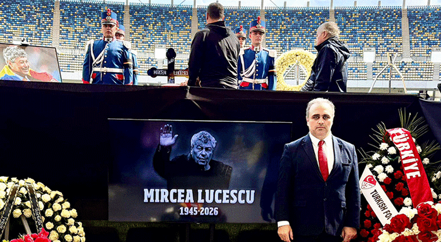 TFF yönetim kurulu üyesi Ural Aküzüm, Mircea Lucescunun cenaze ve anma törenlerine katıldı
