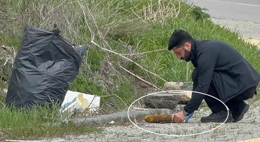 Sivasta yol kenarında havan topu mermisi olduğu değerlendirilen mühimmat bulundu