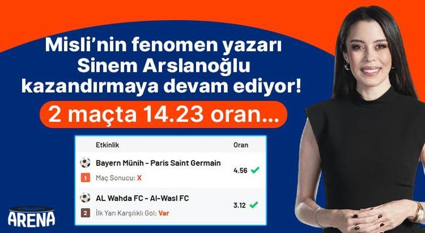 Misli’nin fenomen yazarı Sinem Arslanoğlu kazandırmaya devam ediyor 2 maçta 14.23 oran…