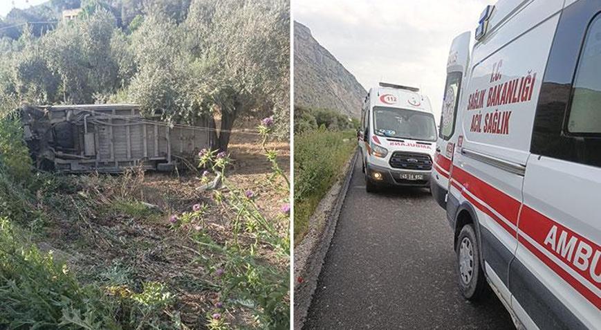 Manisa’da işçi servisi tarlaya uçtu Çok sayıda yaralı var