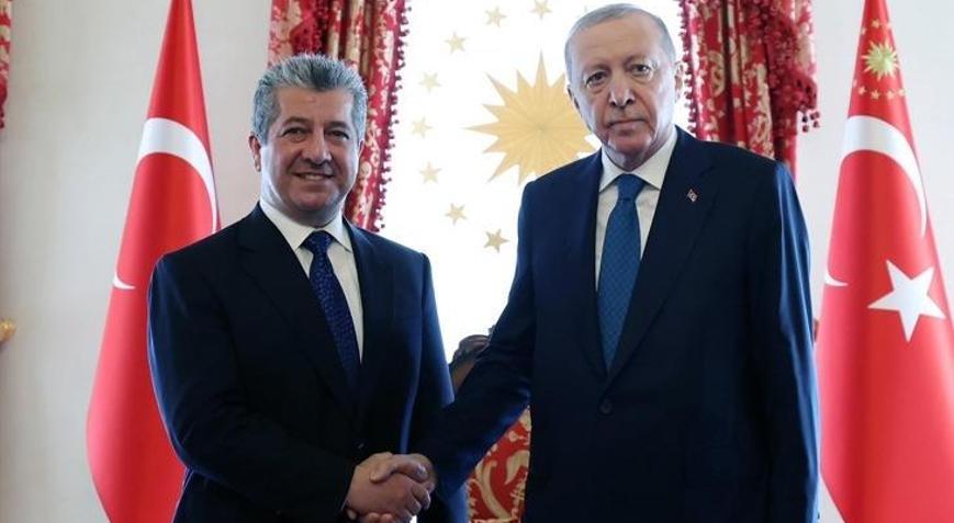 Cumhurbaşkanı Erdoğan, IKBY Başbakanı Mesrur Barzaniyi kabul etti