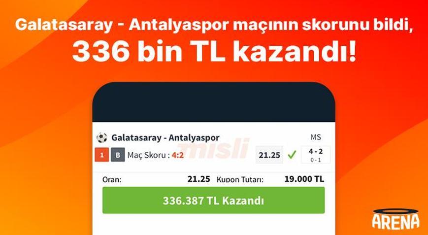 Galatasaray - Antalyaspor maçının skorunu bildi, 336 bin TL kazandı
