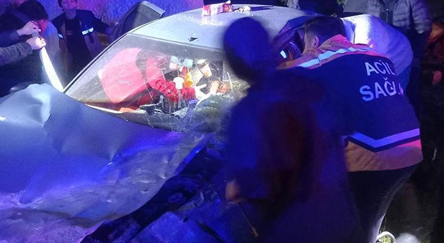Muşta feci kaza Otomobil takla attı: 1 ölü, 3 yaralı