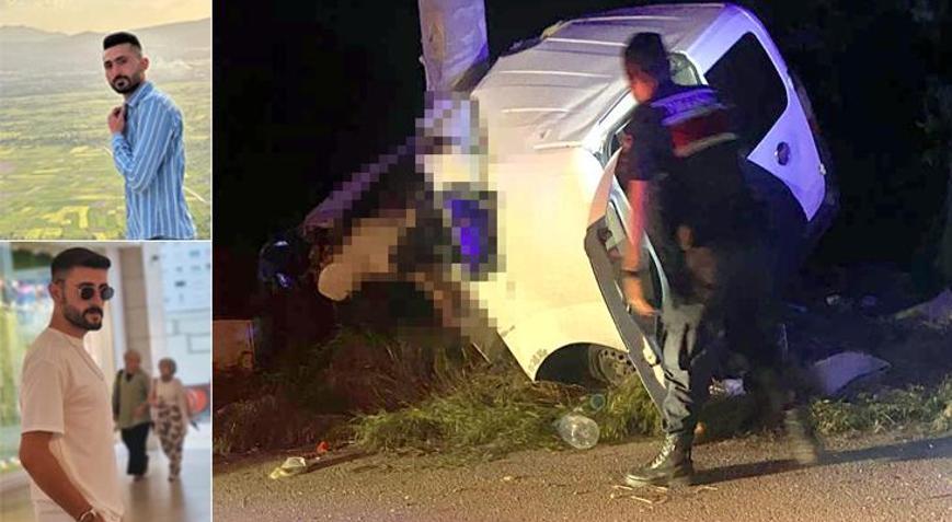 Bayram dönüşü acı haber: Kontrolden çıkan araç direğe çarptı; 2 ölü, 2 yaralı
