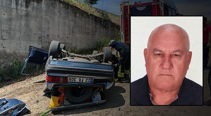 Tekirdağ’da feci kaza Kontrolden çıkan araç yaklaşık 3 metrelik menfeze savruldu: Sürücü hayatını kaybetti