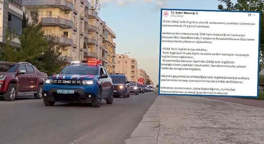 21 ilde DEAŞ operasyonu 70 şüpheli yakalandı