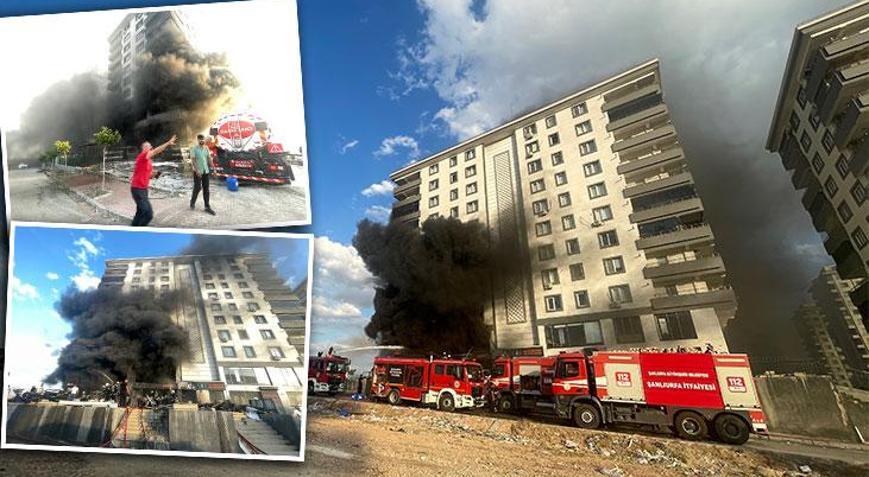 Şanlıurfada 10 katlı apartman alevlere teslim oldu İtfaiye ve TOMA ekipleri yardıma koştu, 7 kişi dumandan etkilendi