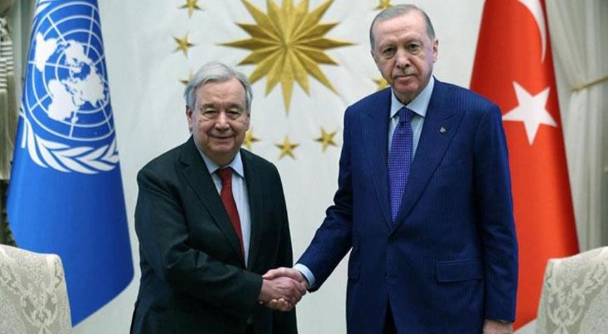 Erdoğan, Guterres ile telefonda görüştü: Uluslararası topluma görevler düşüyor