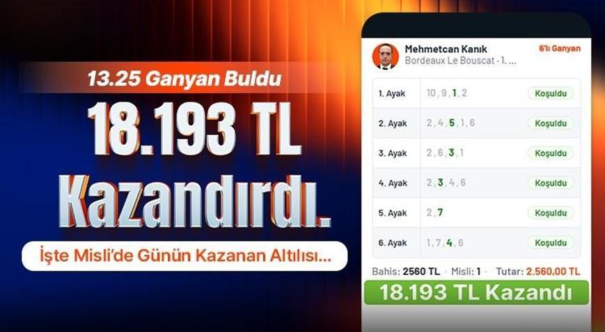 13.25 Ganyan Buldu 18.193 TL Kazandırdı İşte Misli’de Günün Kazanan Altılısı…