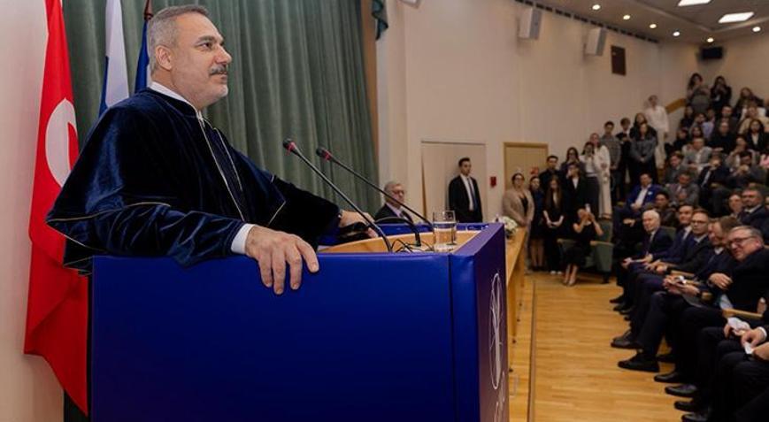 Dışişleri Bakanı Hakan Fidan’a Moskova Devlet Uluslararası İlişkiler Enstitüsünden fahri doktora ünvanı