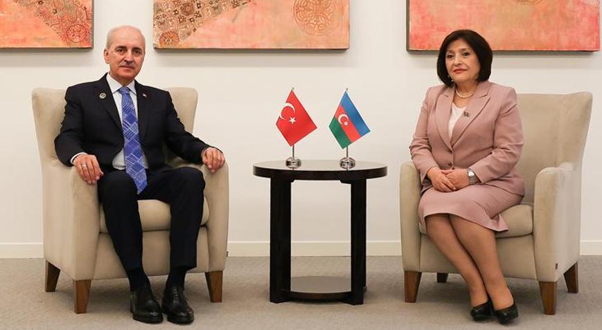 TBMM Başkanı Kurtulmuş, Bakü’de Gafarova ile görüştü