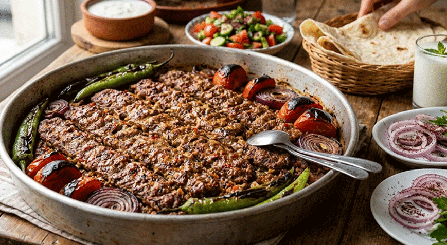 Mangalı aratmayan yöntem 🍴 Kıymanın içine 1 kaşık eklemek yetiyor: Tepside Adana kebap tarifi