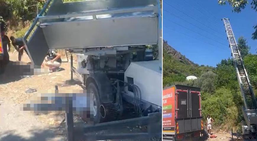 Yük asansörü elektrik hattının üzerine düştü İki işçi feci şekilde can verdi
