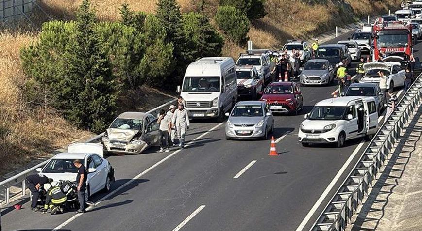 Tekirdağda 7 aracın karıştığı zincirleme kaza; 1 yaralı