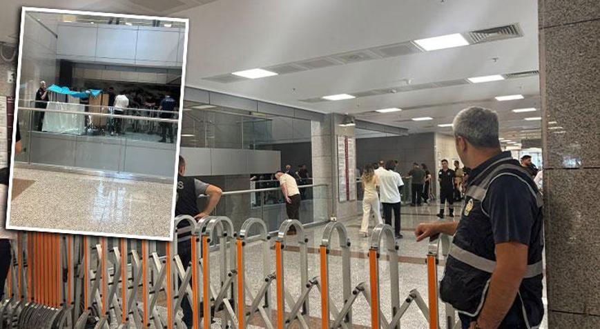 Adliyede dehşet anları Hakimliğe sevk edilen zanlı 6ncı kattan atlayarak intihar etti